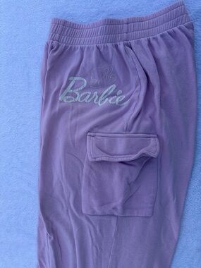 Barbie pink Cargo Flare Sweatpants with Logo